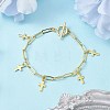 Golden 304 Stainless Steel Charm Bracelets with Brass Paperclip Chains BJEW-JB10031-03-2