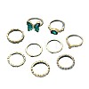 9Pcs Alloy with Rhinestone Finger Rings Sets FS-WG5AB7E-01-5