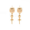 Brass Stud Earring Findings KK-S364-053-1