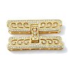 Rack Plating Brass Micro Pave Clear Cubic Zirconia Fold Over Clasps KK-M282-19G-2