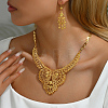 Alloy Hollow Statement Teardrop Necklace & Earrings Sets for Middle Eastern Bride HM4557-4