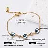 304 Stainless Steel Enamel Link Bracelets with Crystal Rhinestone EA0666-2-1