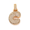 Brass Micro Pave Cubic Zirconia Pendants KK-C076-29C-G01-1