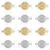 12Pcs 2 Colors Ion Plating(IP) 304 Stainless Steel Cabochon Connector Settings STAS-DC0014-22-1