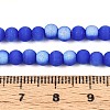 Frosted Opaque Glass Beads Strands GLAA-T032-P4mm-MBB11-4