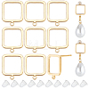 16Pcs Brass Hollow Out Square Stud Earring Findings KK-BC0010-92-1