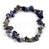 Unisex Chip Natural Sodalite Beaded Stretch Bracelets BJEW-S143-21-2
