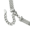 304 Stainless Steel with Cubic Zirconia Mesh Chain Necklace NJEW-Q322-05P-4