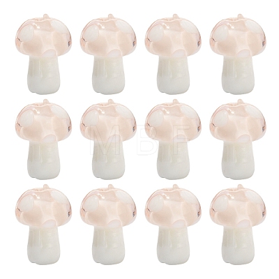 10Pcs Mushroom Handmade Lampwork Beads LAMP-YW0001-08C-1
