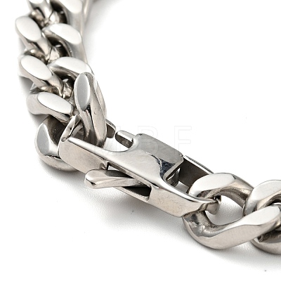 201 Stainless Steel Curb Chain Bracelet for Men Women BJEW-H550-06C-P-1