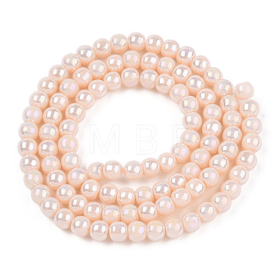 Electroplate Opaque Glass Beads Strands GLAA-T032-P4mm-AB09-1