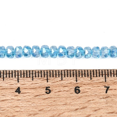 Electroplate Glass Beads Strands GLAA-Q105-03X-1
