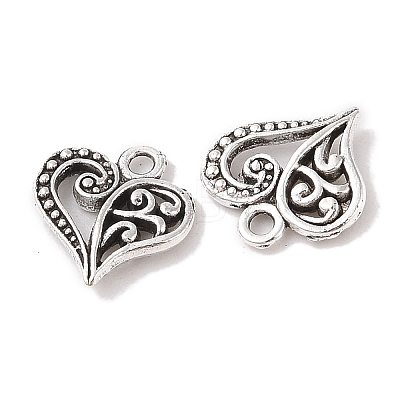 Tibetan Style Filigree Alloy Heart Charms LS-TIBEP-0277-AS-RS-1