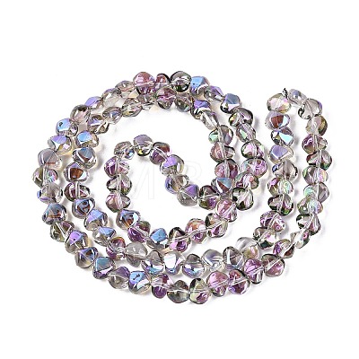 Electroplate Transparent Glass Beads Strands EGLA-Q133-01A-07-1