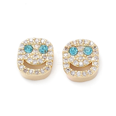 Brass Micro Pave Cubic Zirconia Beads KK-M241-01Q-1