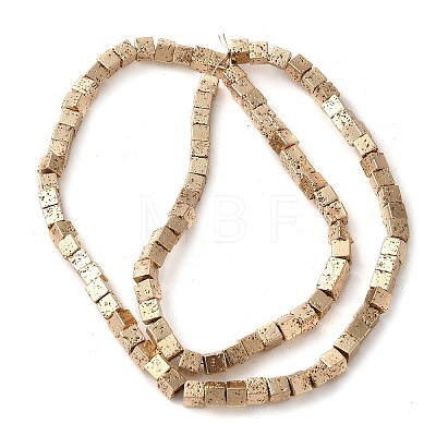 Electroplated Natural Lava Rock Beads Strands G-L606-E02-01D-1