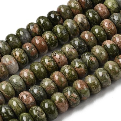 Natural Unakite Beads Strands G-A280-A20-02-1