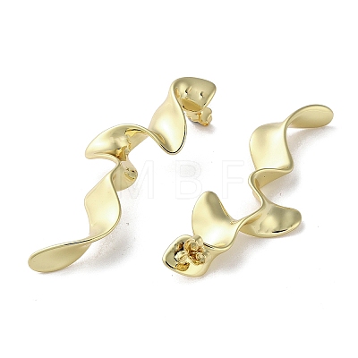 Rack Plating Brass Twist Dangle Stud Earrings EJEW-M237-13G-1