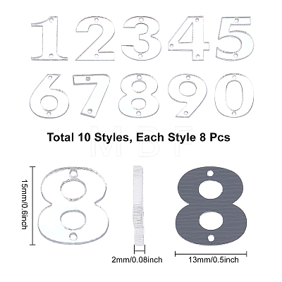 Fingerinspire 80Pcs 10 Style Acrylic Sew on Rhinestone FIND-FG0001-23-1