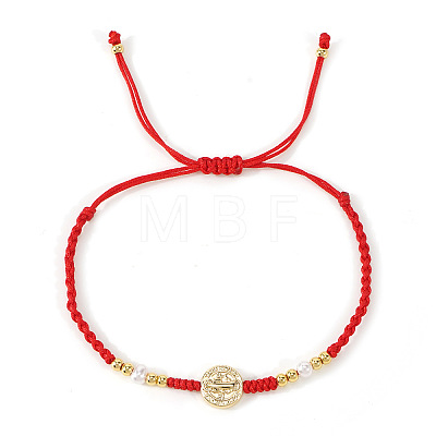 Brass Saint Medal Braided Bracelets EA4269-2-1