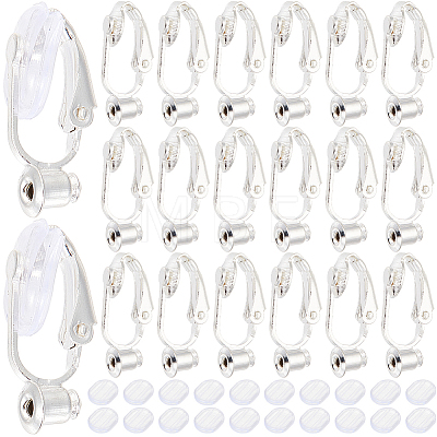 SOFPLATE 36Pcs Brass Clip-on Earring Converters Findings KK-SP0001-10S-1