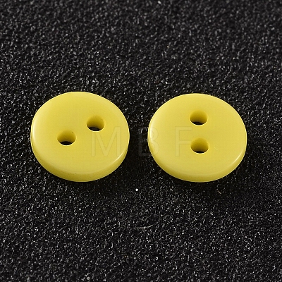 2-Hole Flat Round Resin Sewing Buttons for Costume Design BUTT-E119-20L-18-1