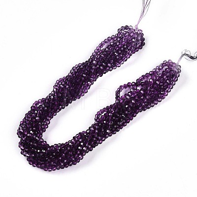 Baking Paint Transparent Glass Beads Strands DGLA-A035-T4mm-A09-1
