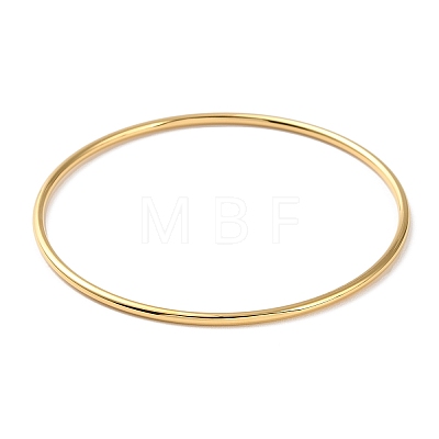 Ion Plating(IP) 304 Stainless Steel Simple Plain Bangle for Women High Polished BJEW-F461-01A-G-1