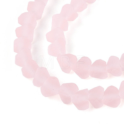 Frosted Transparent Glass Beads Strands GLAA-N016-4mm-10-1
