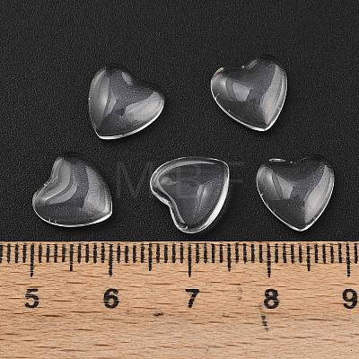 Transparent Glass Heart Cabochons GGLA-R021-10mm-1