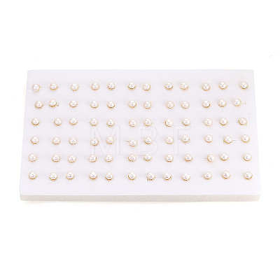Brass Natural Pearl Stud Earrings PEAR-N020-08F-1