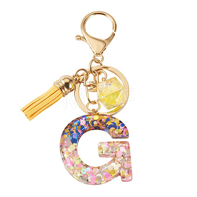 Alloy Resin Polygon Keychains KEYC-TADJ0002-03G-G-1