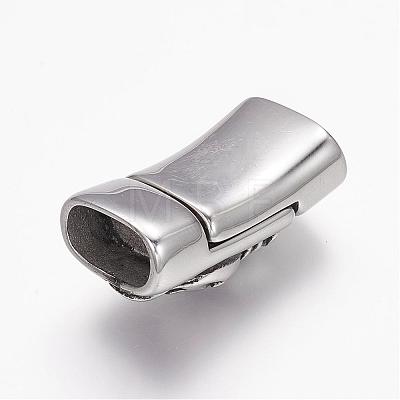 304 Stainless Steel Magnetic Clasps with Glue-in Ends STAS-K122-06-1