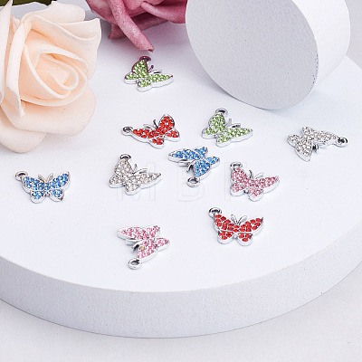 30Pcs 5 Colors Zinc Alloy Butterfly Jewelry Charms FIND-TA0001-61-1