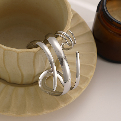 Alloy Spiral Cuff Bangles & Rings Sets FS-WG33B53-01-1