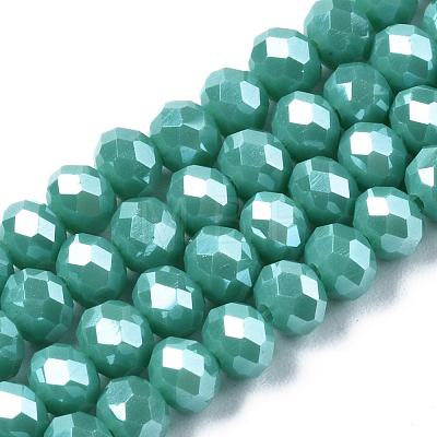 Electroplate Glass Beads Strands EGLA-A034-P4mm-A03-1