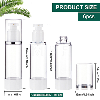 Empty Portable Plastic Airless Pump Bottles AJEW-WH0299-91A-1