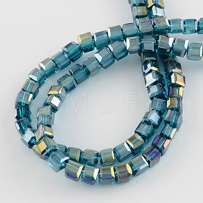 Electroplate Glass Beads Strands X-EGLA-R030-4x4mm-14-1