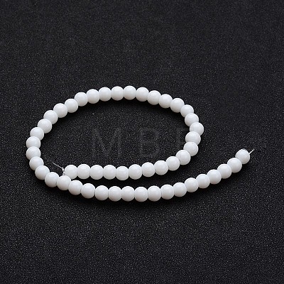 Opaque Color Glass Round Bead Strands GLAA-I026-4mm-02-1