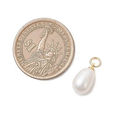 Natural Cultured Freshwater Pearl Rice Charms PALLOY-JF04976-01-1