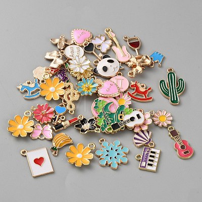 Zinc Alloy Enamel Pendants FIND-WH0609-37C-1