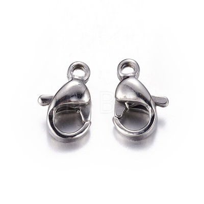 304 Stainless Steel Lobster Claw Clasps STAS-R050-9x5mm-1