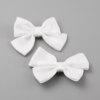 Detachable Polyester Bowknot Shoe Decoration AJEW-WH0235-82-1