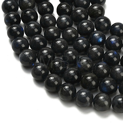 Natural Black Labradorite Beads Strands G-L642-B15-12mm-1