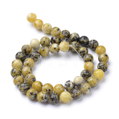 Natural Yellow Turquoise(Jasper) Beads Strands X-G-R345-6mm-44-1