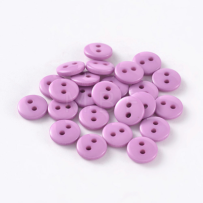 2-Hole Flat Round Resin Sewing Buttons for Costume Design BUTT-E119-18L-03-1