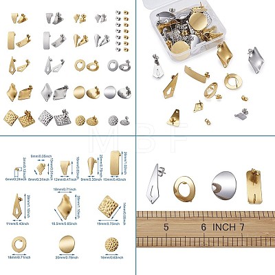304 Stainless Steel Stud Earring Findings STAS-TA0004-28-1