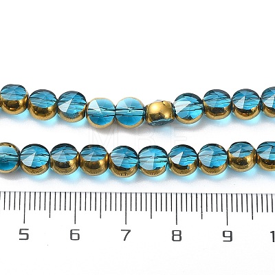 Half Plated Electroplate Transparent Glass Beads Strands EGLA-E060-02A-HP01-1