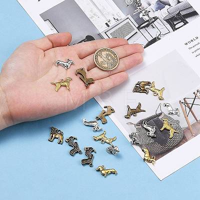 Tibetan Style Alloy Puppy Pendants TIBEP-MSMC021-28-1