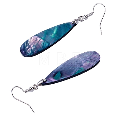 1 Pair Brass & Abalone Shell Dangle Earrings EJEW-TA0001-87-1